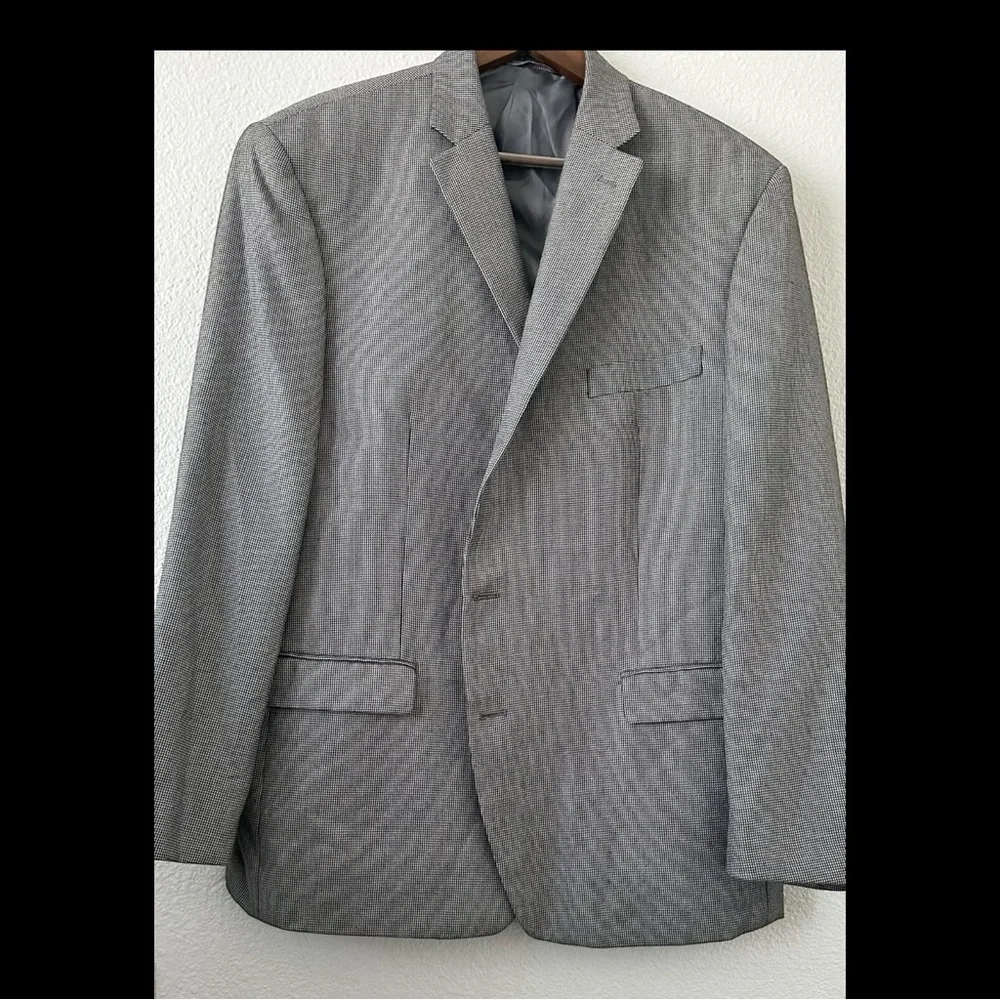 Men's Lauren Ralph Lauren Gray Houndstooth Blazer Jacket 46 R‎